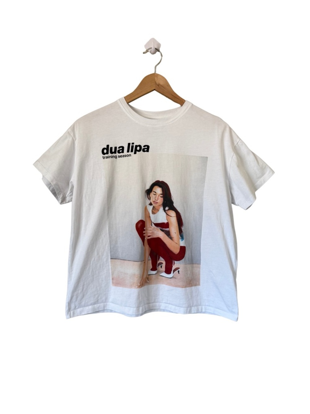 Dua Lipa - Training Season Cropped White T - Shirt by Bershka - Size Medium